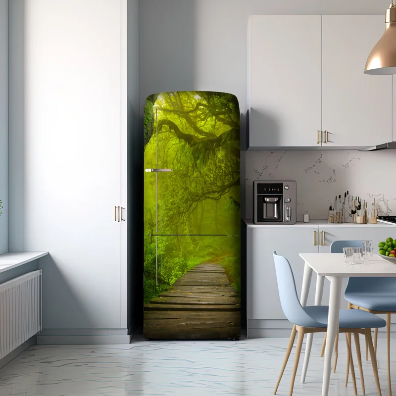 Kühlschrankaufkleber mystischer grüner waldpfad