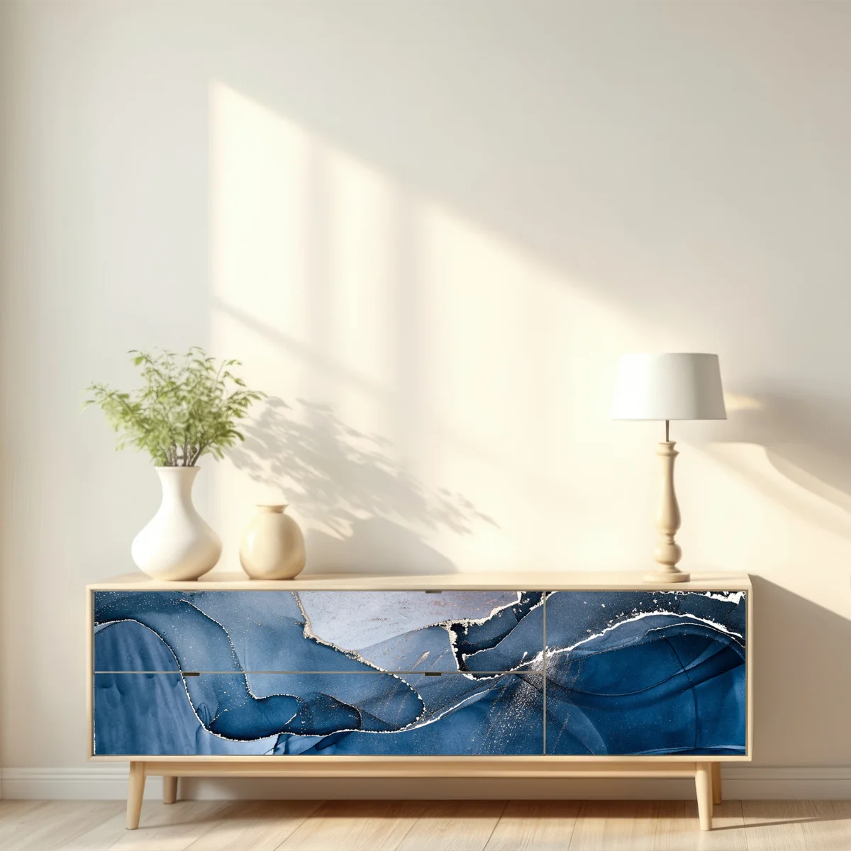 Repositionierbarer Aufkleber tiefblauer marmor abstrakt Repositionierbarer Aufkleber tiefblauer marmor abstrakt