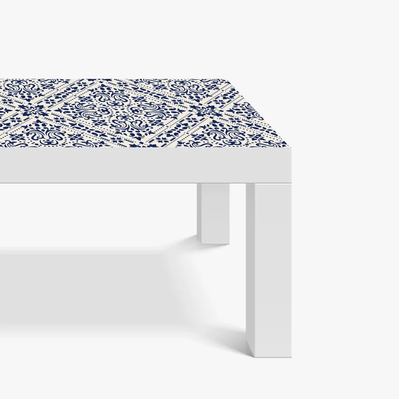 Tischaufkleber und Schreibtischaufkleber marineblaues damast-fliesenmuster Tischaufkleber und Schreibtischaufkleber marineblaues damast-fliesenmuster