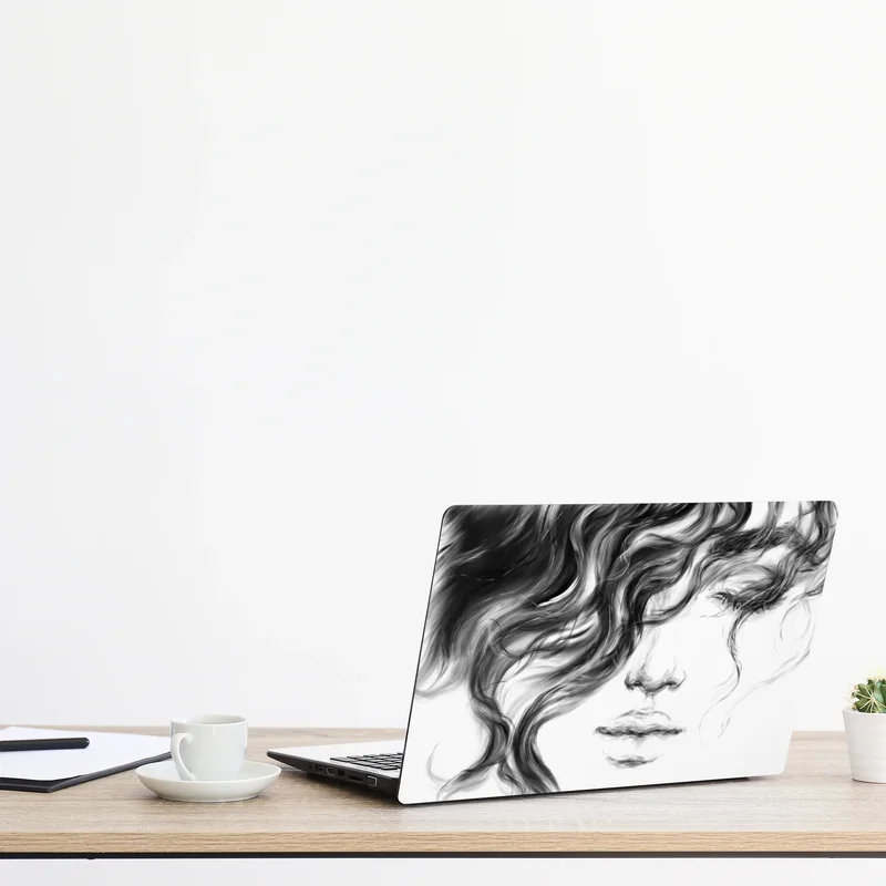 Laptop-Aufkleber ätherisches monochromes porträt
