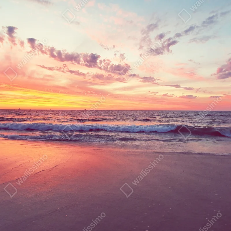 Leinwandbild pastelliger sonnenuntergang über ruhigem meer Leinwandbild pastelliger sonnenuntergang über ruhigem meer
