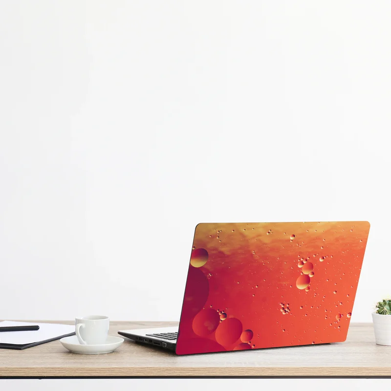 Laptop-Aufkleber warme orange abstraktion mit blasen Laptop-Aufkleber warme orange abstraktion mit blasen
