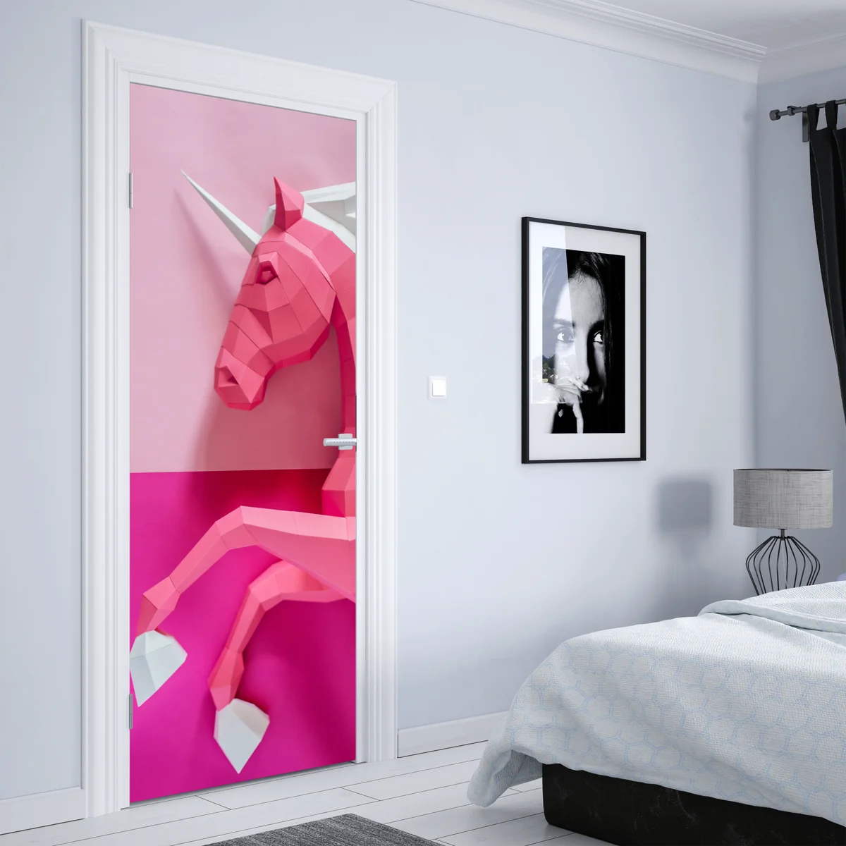 Türaufkleber rosa geometrisches einhorn Türaufkleber rosa geometrisches einhorn