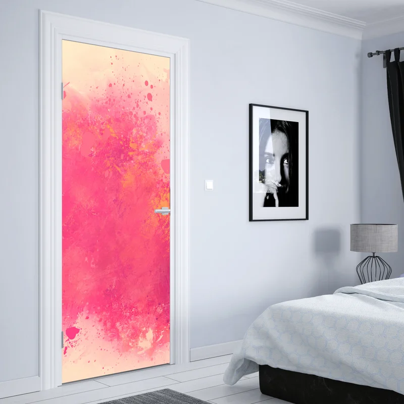 Türaufkleber lebendige rosa aquarellspritzer Türaufkleber lebendige rosa aquarellspritzer