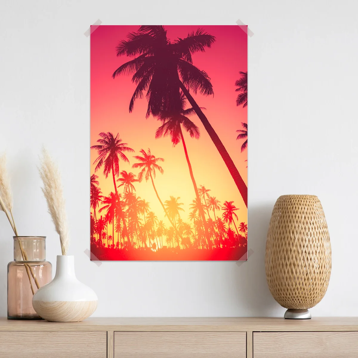 Poster tropischer sonnenuntergang mit palmen Poster tropischer sonnenuntergang mit palmen