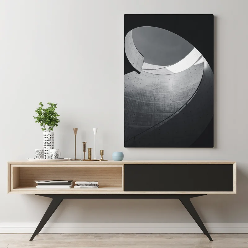 Leinwandbild geschwungene beton-spiraltreppe Leinwandbild geschwungene beton-spiraltreppe