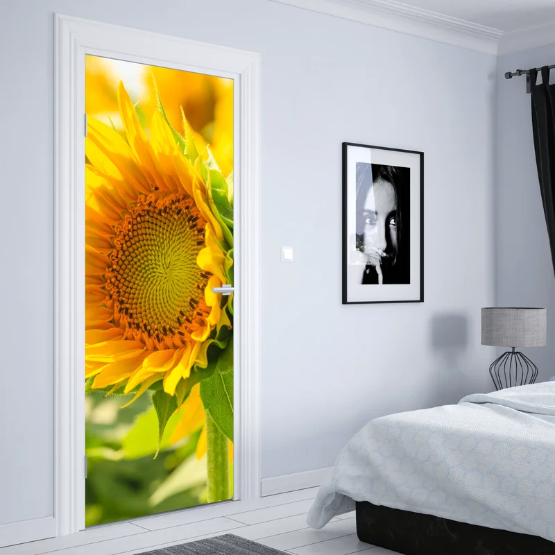 Türaufkleber sonnenblume nahaufnahme