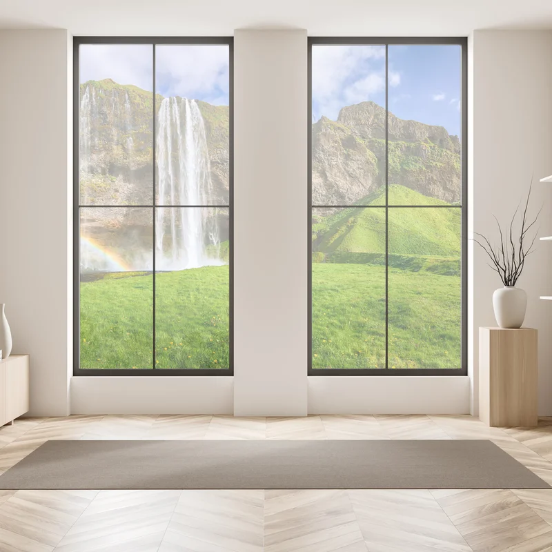 Fensteraufkleber Seljalandsfoss wasserfall panorama Fensteraufkleber Seljalandsfoss wasserfall panorama