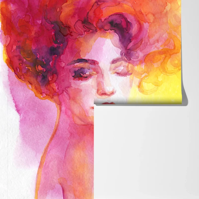 Fototapeta promienny akwarelowy portret kobiety Fototapeta promienny akwarelowy portret kobiety