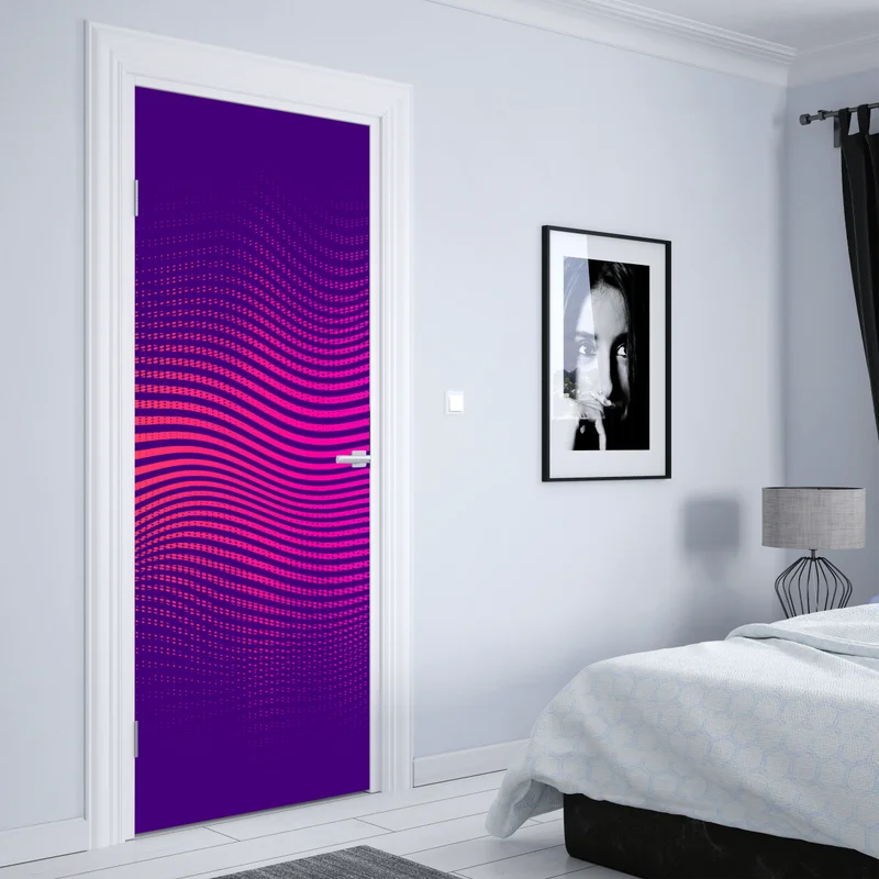 Türaufkleber leuchtendes verlauf-wellenmuster Türaufkleber leuchtendes verlauf-wellenmuster