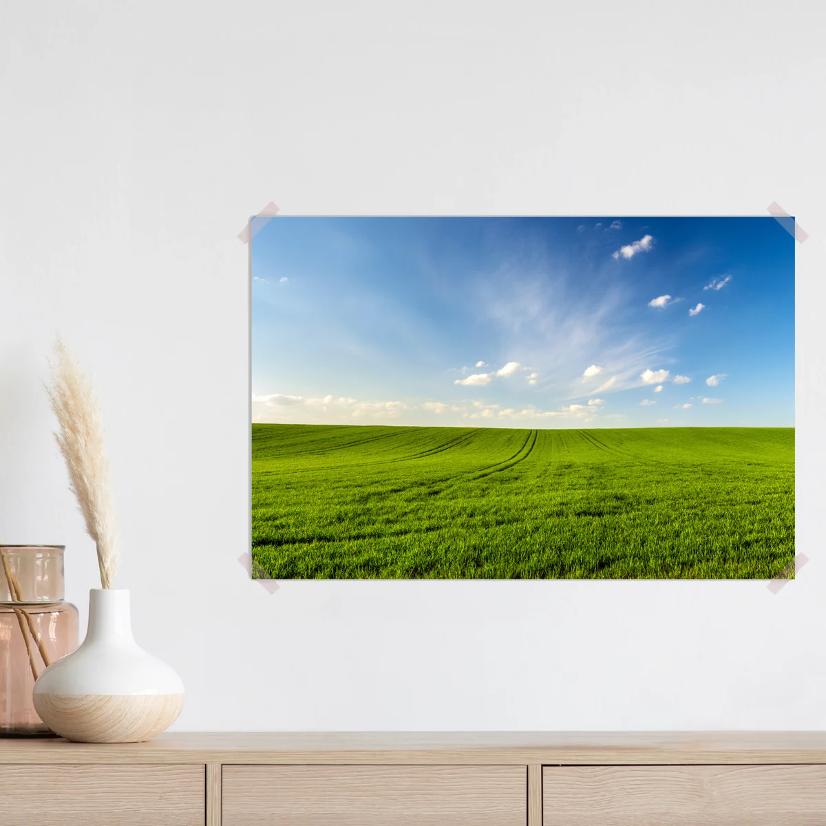 Poster frühlingsgrüne wiesenpanorama Poster frühlingsgrüne wiesenpanorama