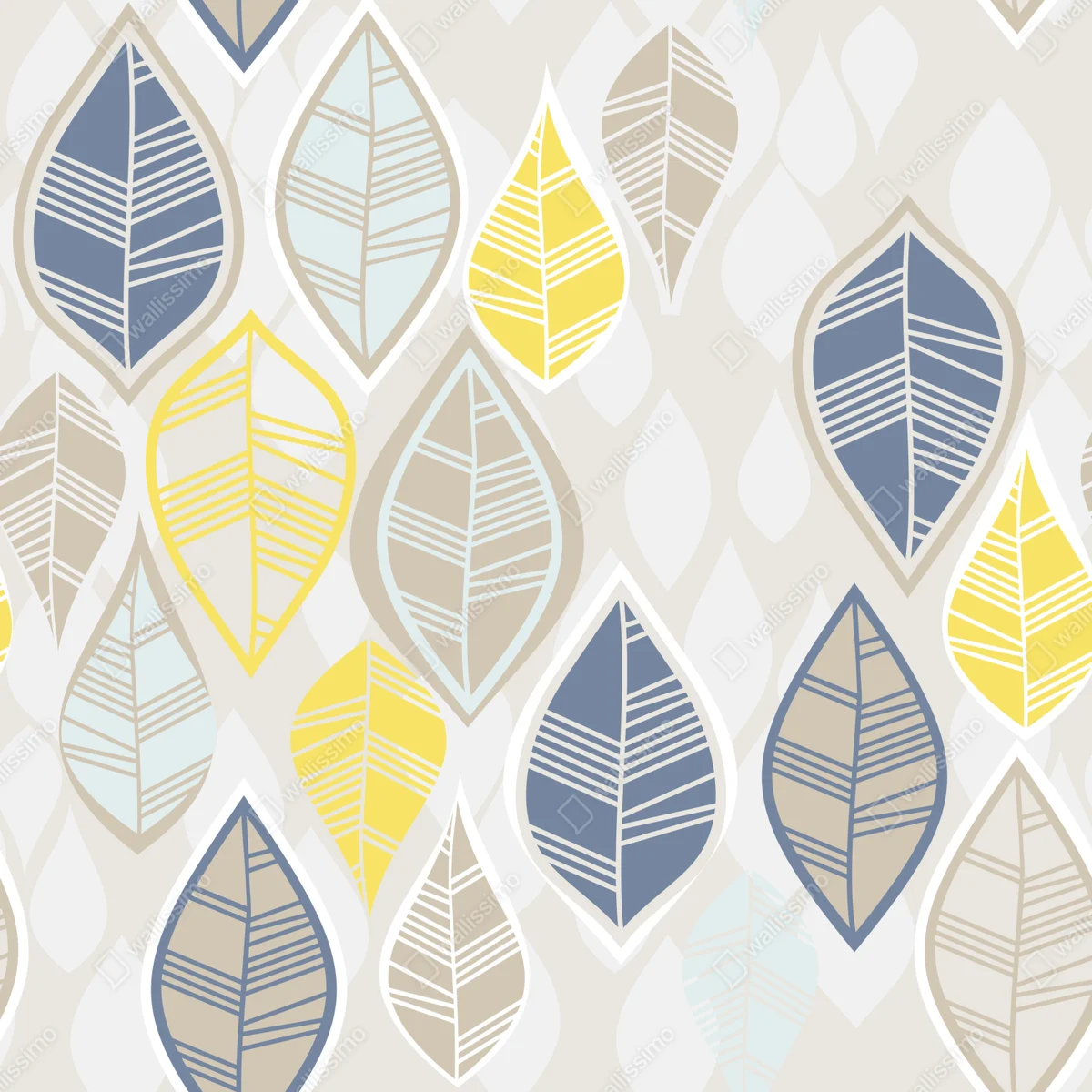 Kühlschrankaufkleber skandinavisches blättermuster in sanften neutralen tönen Kühlschrankaufkleber skandinavisches blättermuster in sanften neutralen tönen