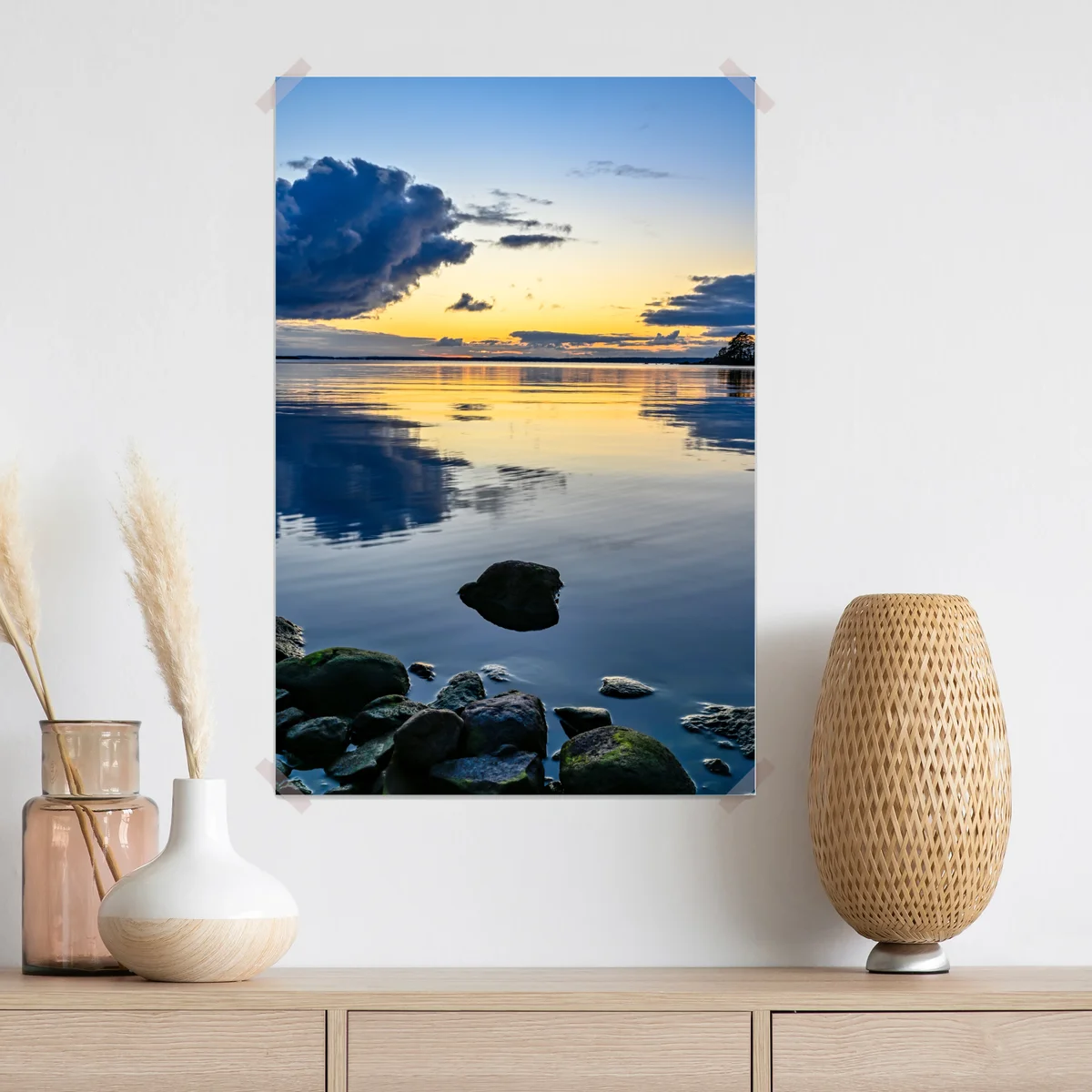 Poster ruhige küstenlandschaft bei sonnenuntergang Poster ruhige küstenlandschaft bei sonnenuntergang