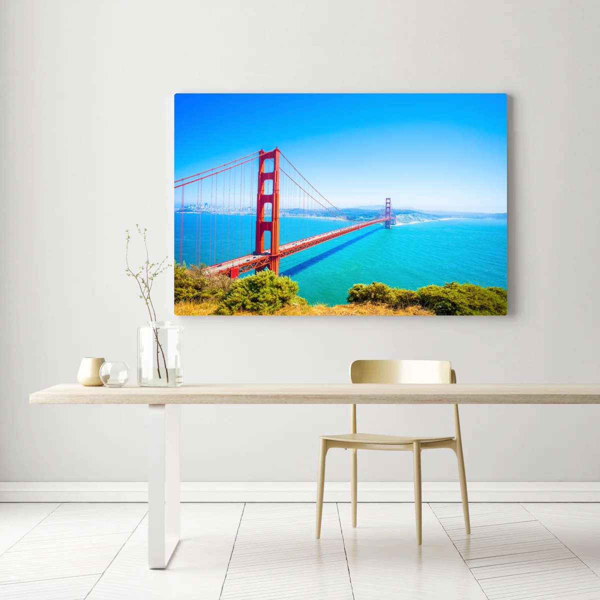 Leinwandbild Golden Gate Bridge über der bucht von San Francisco Leinwandbild Golden Gate Bridge über der bucht von San Francisco