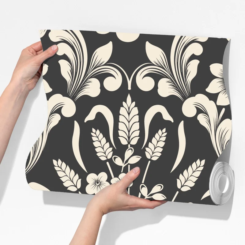 Fototapete vintage blumiges damastmuster Fototapete vintage blumiges damastmuster