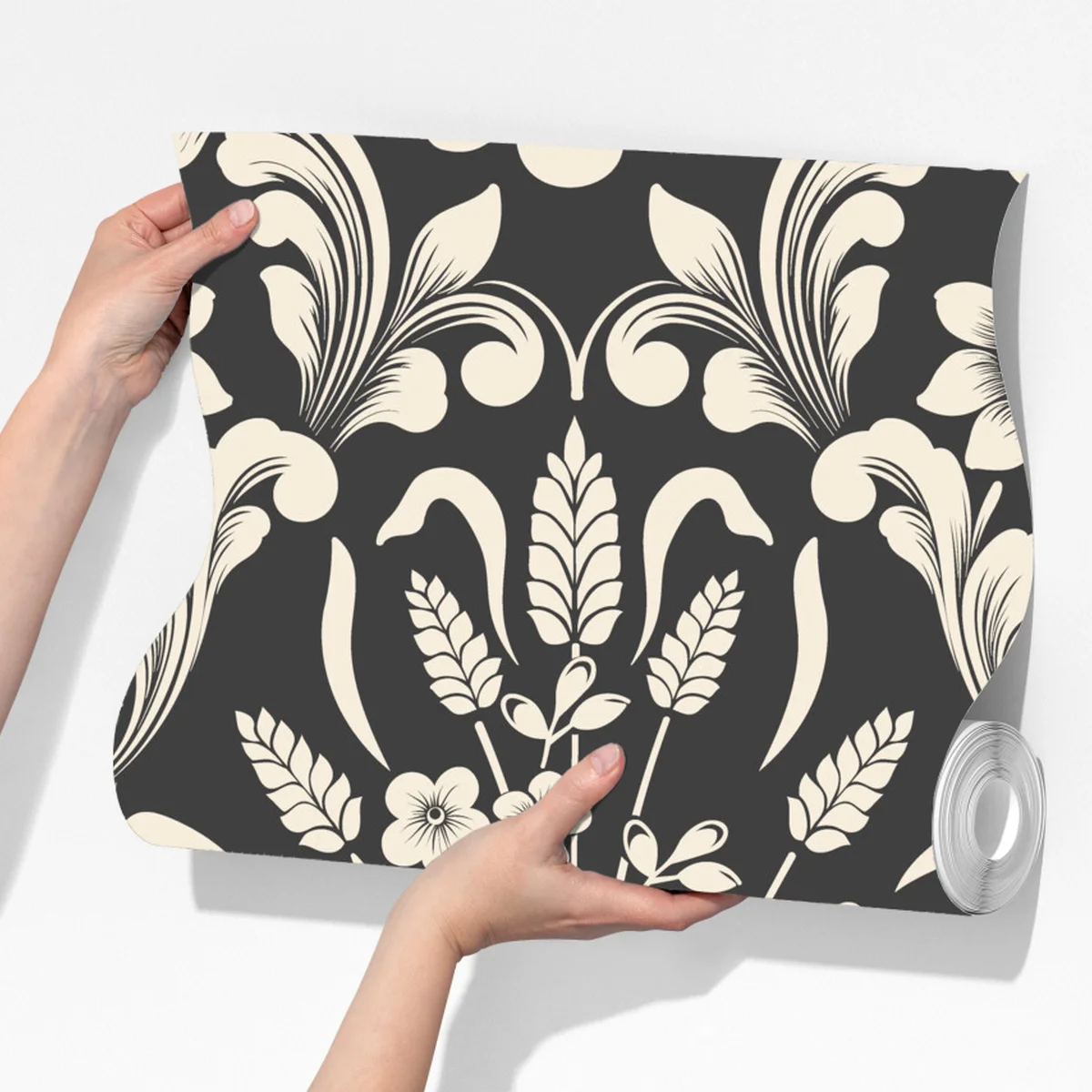 Fototapete vintage blumiges damastmuster Fototapete vintage blumiges damastmuster