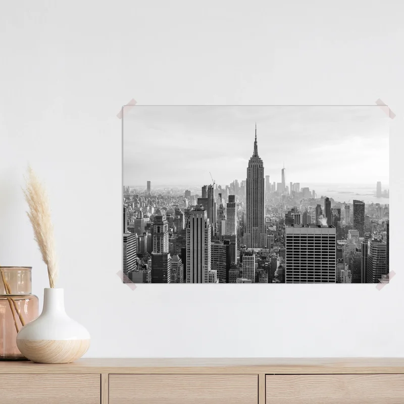 Poster New York skyline in schwarzweiß Poster New York skyline in schwarzweiß