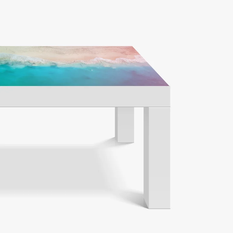 Tischaufkleber und Schreibtischaufkleber pastell türkis strand aus der luft Tischaufkleber und Schreibtischaufkleber pastell türkis strand aus der luft