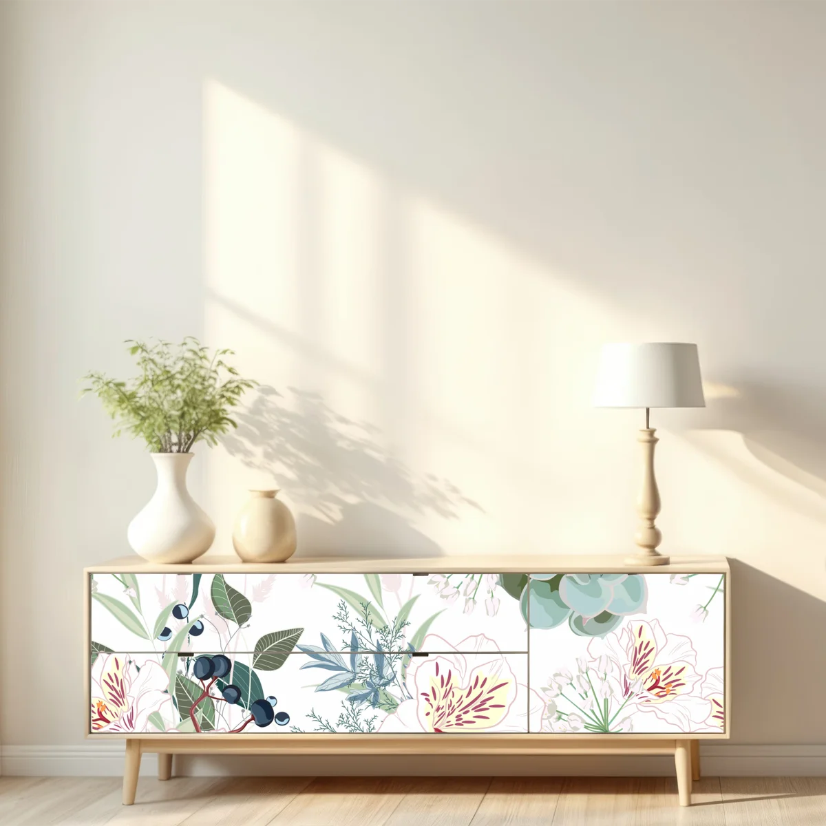 Repositionierbarer Aufkleber zartes pastell blumenmuster Repositionierbarer Aufkleber zartes pastell blumenmuster