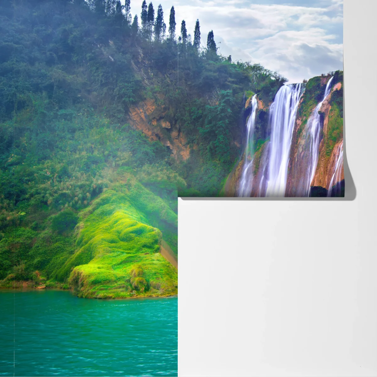 Fototapeta Jiulong wodospad turkusowa kaskada w Luoping, Chiny Fototapeta Jiulong wodospad turkusowa kaskada w Luoping, Chiny