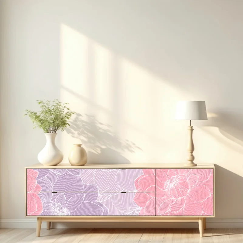 Repositionierbarer Aufkleber zartes pastell blumenmuster