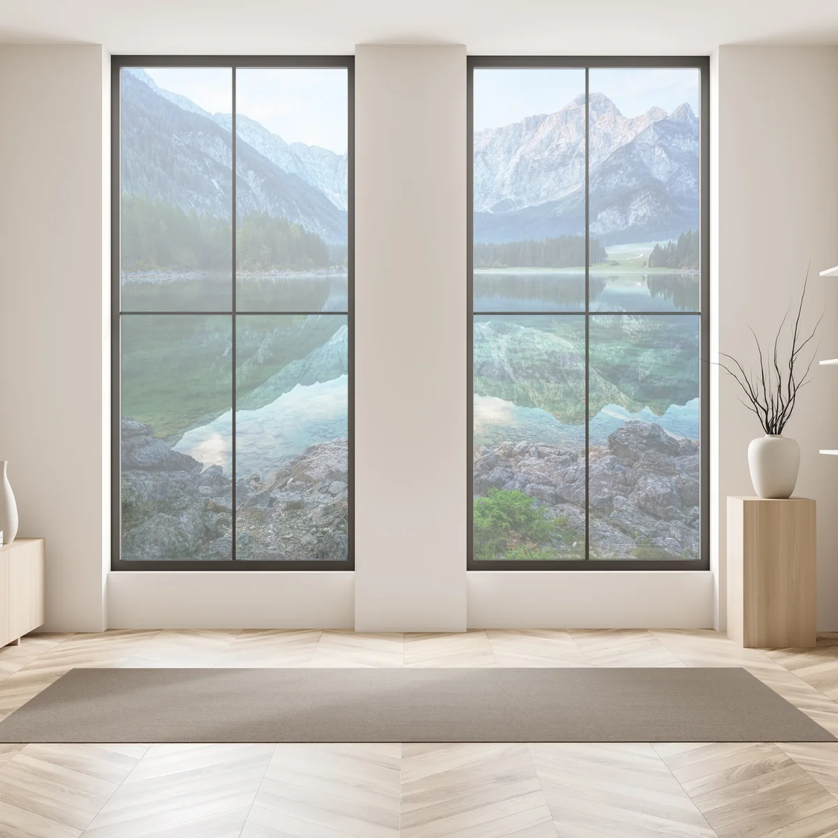 Fensteraufkleber früher morgen am See Fusine, Julische Alpen Fensteraufkleber früher morgen am See Fusine, Julische Alpen