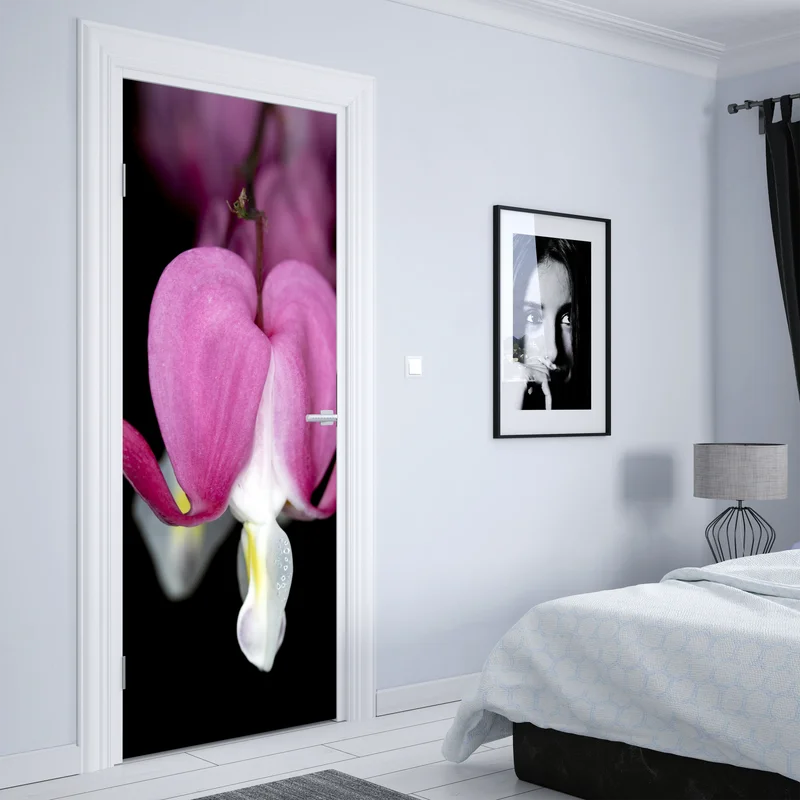 Türaufkleber zartes rosa herzblüte nahaufnahme