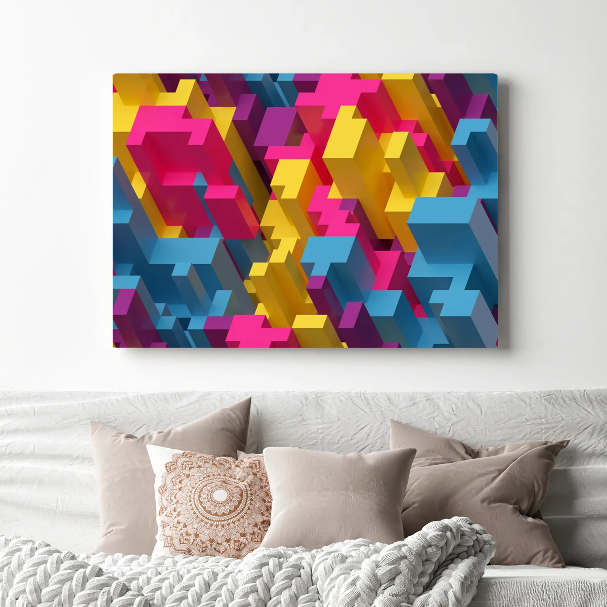 Leinwandbild buntes 3d-voxel-muster Leinwandbild buntes 3d-voxel-muster