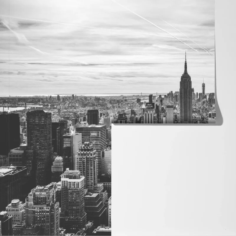 Fototapete panorama von New York in graustufen Fototapete panorama von New York in graustufen