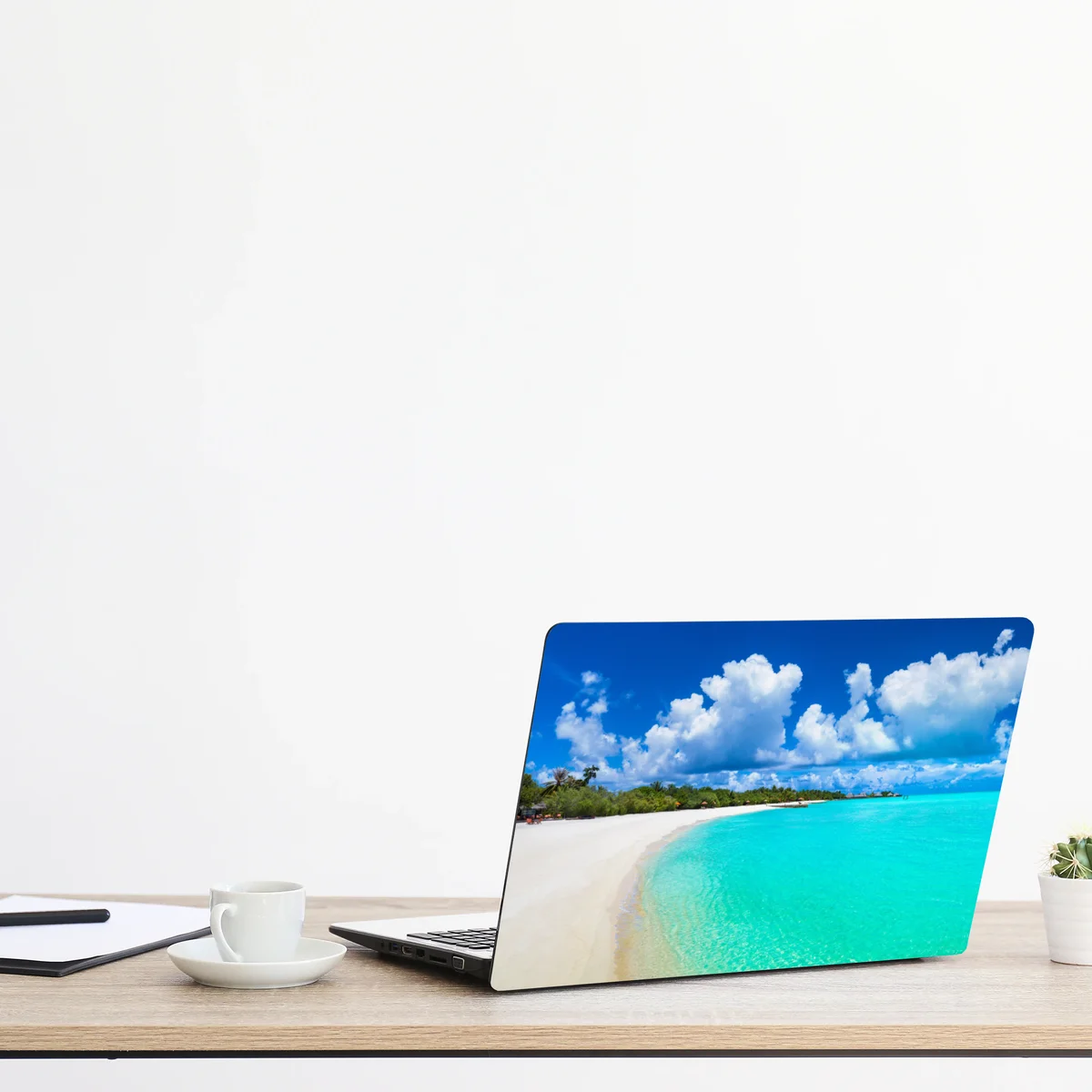 Naklejka na laptopa Malediwy turkusowa plaża panorama Naklejka na laptopa Malediwy turkusowa plaża panorama