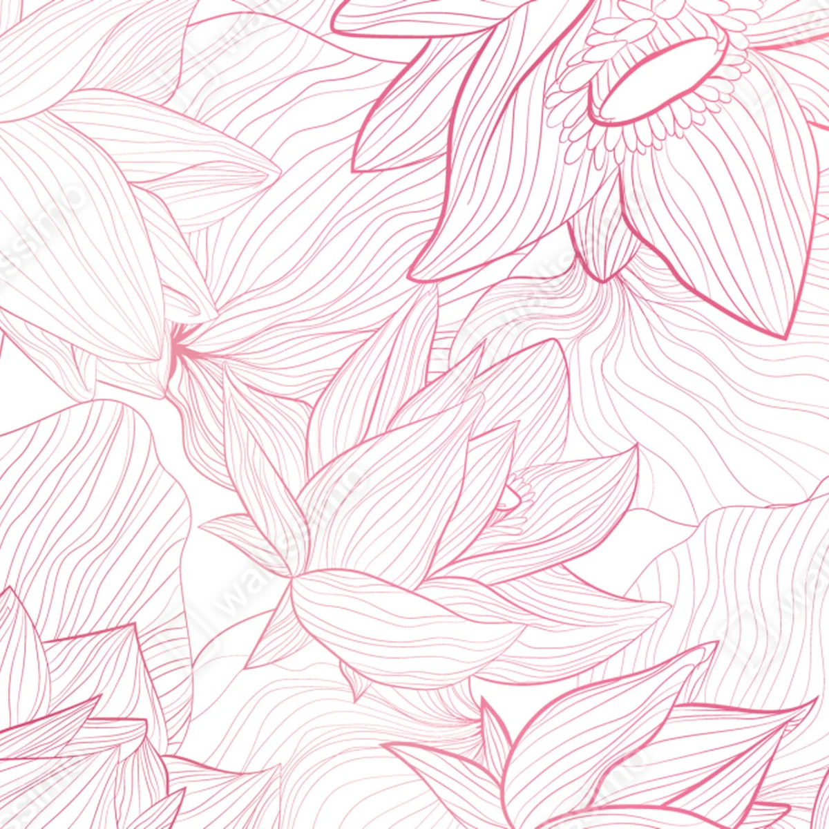 Repositionierbarer Aufkleber zartes rosa blumenlinienmuster Repositionierbarer Aufkleber zartes rosa blumenlinienmuster