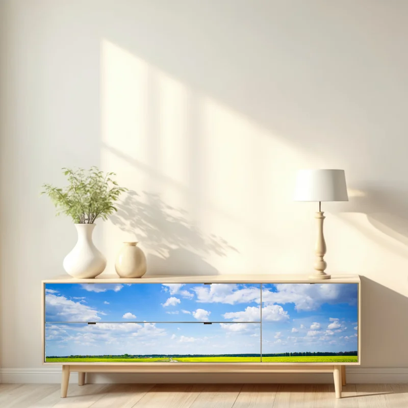 Repositionierbarer Aufkleber gelbes rapsfeld unter blauem himmel • Repositionierbare Aufkleber bei Wallnifity® Repositionierbarer Aufkleber gelbes rapsfeld unter blauem himmel • Repositionierbare Aufkleber bei Wallnifity®