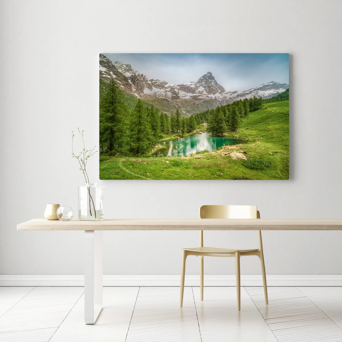 Leinwandbild türkisfarbener alpensee bei Cervinia Leinwandbild türkisfarbener alpensee bei Cervinia