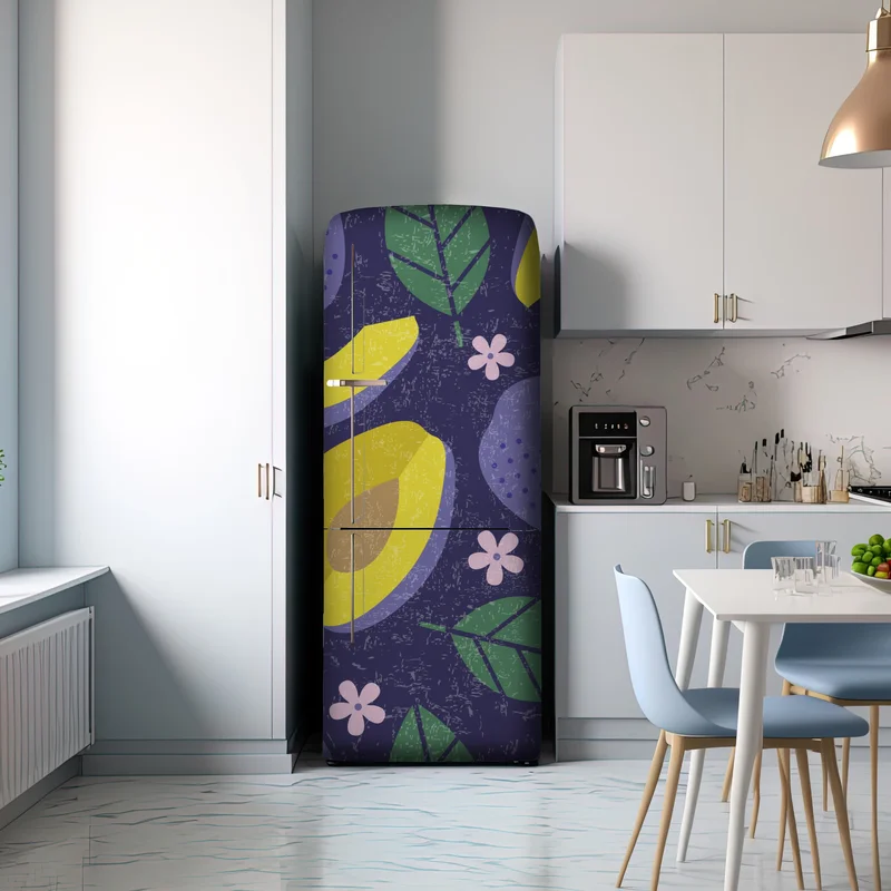 Kühlschrankaufkleber verspieltes pflaumenmuster mit blättern