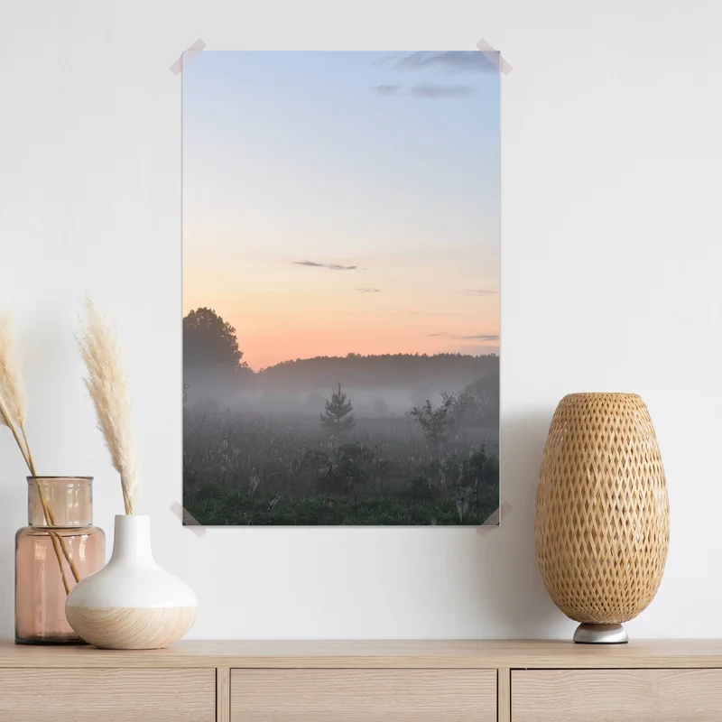 Poster Morgennebel auf der Waldlichtung • Poster bei Wallnifity® Poster Morgennebel auf der Waldlichtung • Poster bei Wallnifity®