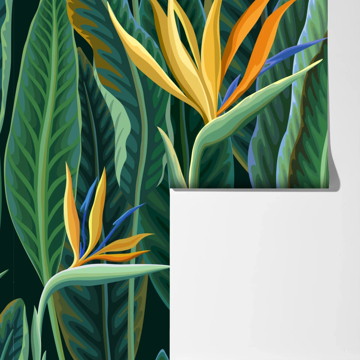 Fototapeta tropikalna ilustracja strelicji i bujnych liści Fototapeta tropikalna ilustracja strelicji i bujnych liści