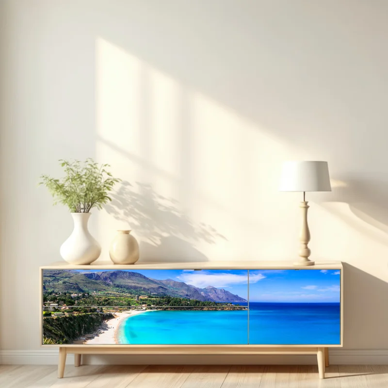 Repositionierbarer Aufkleber türkisstrand küstenlandschaft Repositionierbarer Aufkleber türkisstrand küstenlandschaft