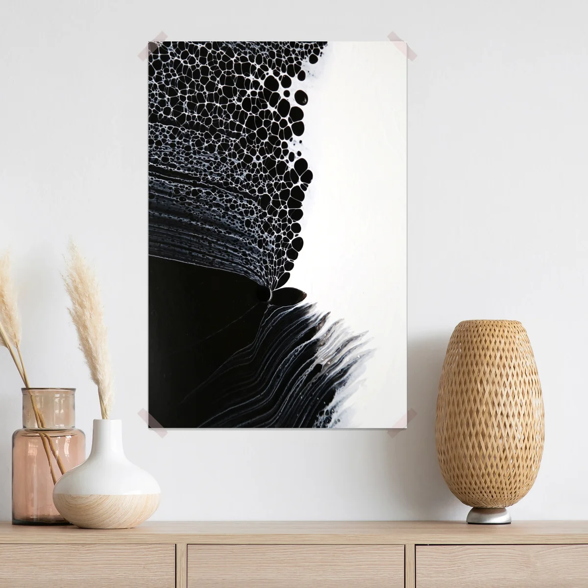 Poster monochromes zellmuster Poster monochromes zellmuster