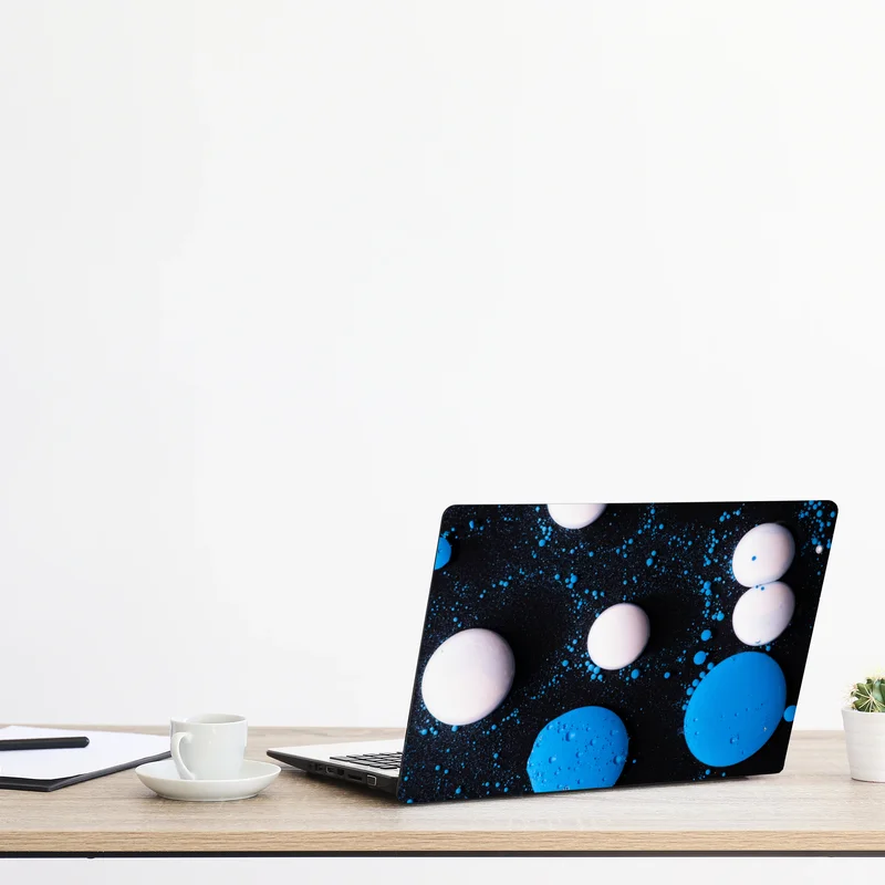 Laptop-Aufkleber blaues marmor flüssigmuster