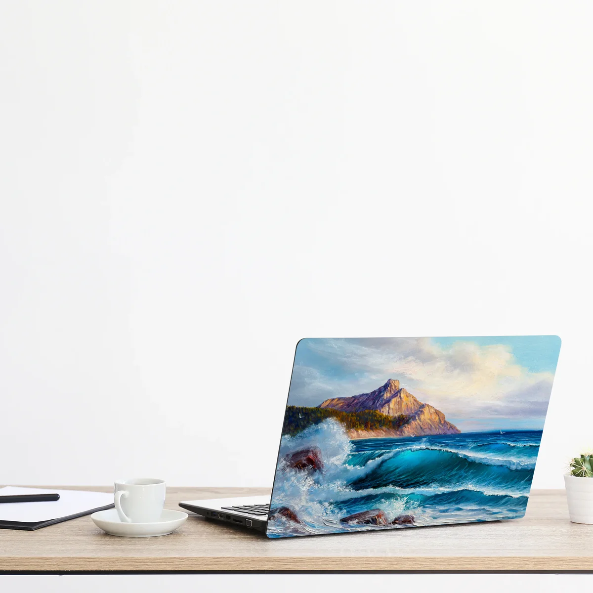 Laptop-Aufkleber türkisblaue welle - meereslandschaft in öl Laptop-Aufkleber türkisblaue welle - meereslandschaft in öl