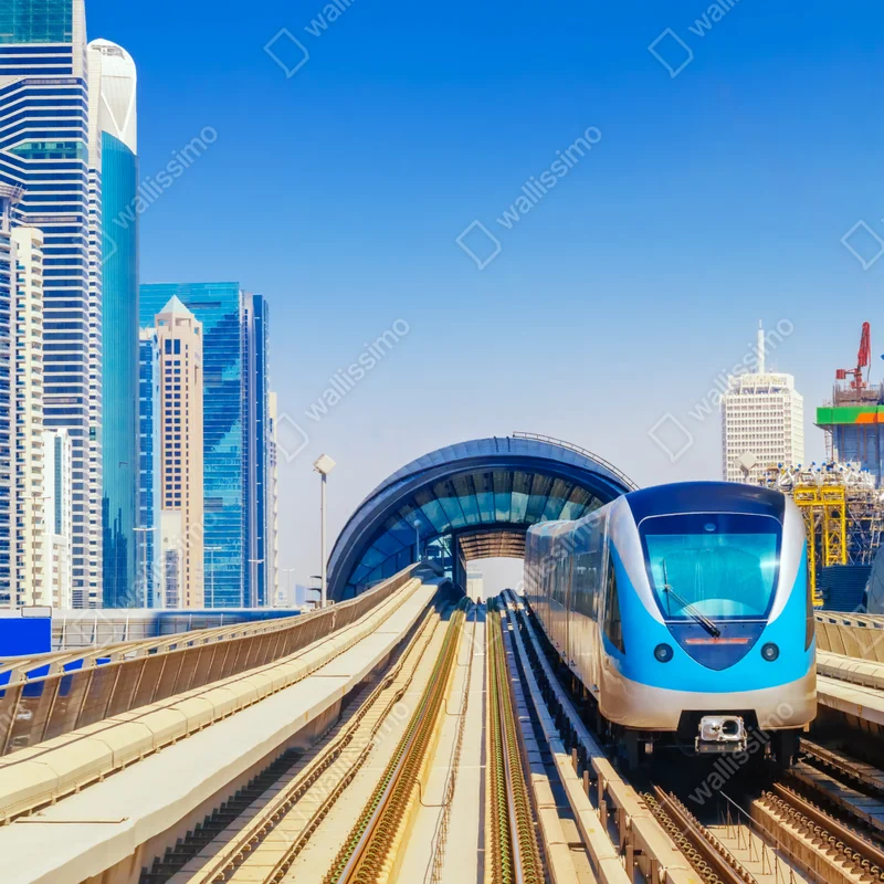 Repositionierbarer Aufkleber städtische u-bahn im sonnenschein Repositionierbarer Aufkleber städtische u-bahn im sonnenschein