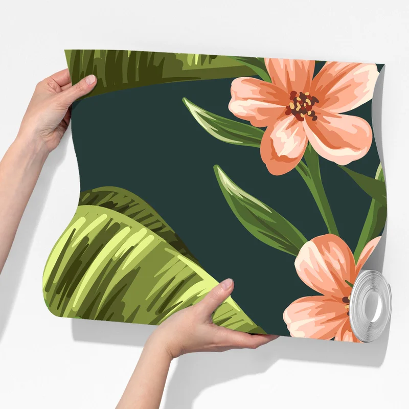 Fototapeta tropikalny wzór hibiskusa i plumerii Fototapeta tropikalny wzór hibiskusa i plumerii