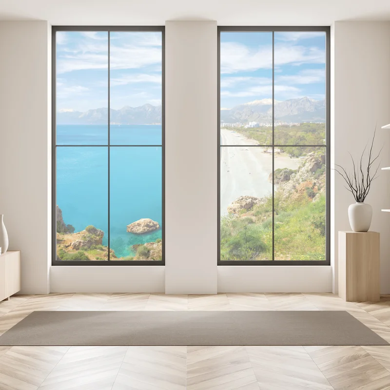 Fensteraufkleber ruhiger strand von Konyaalti, Antalya Fensteraufkleber ruhiger strand von Konyaalti, Antalya