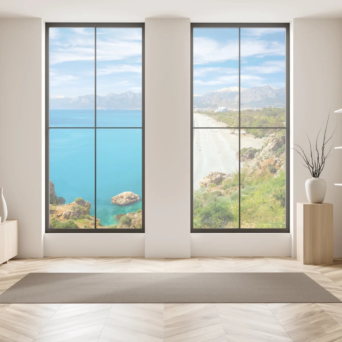 Fensteraufkleber ruhiger strand von Konyaalti, Antalya Fensteraufkleber ruhiger strand von Konyaalti, Antalya