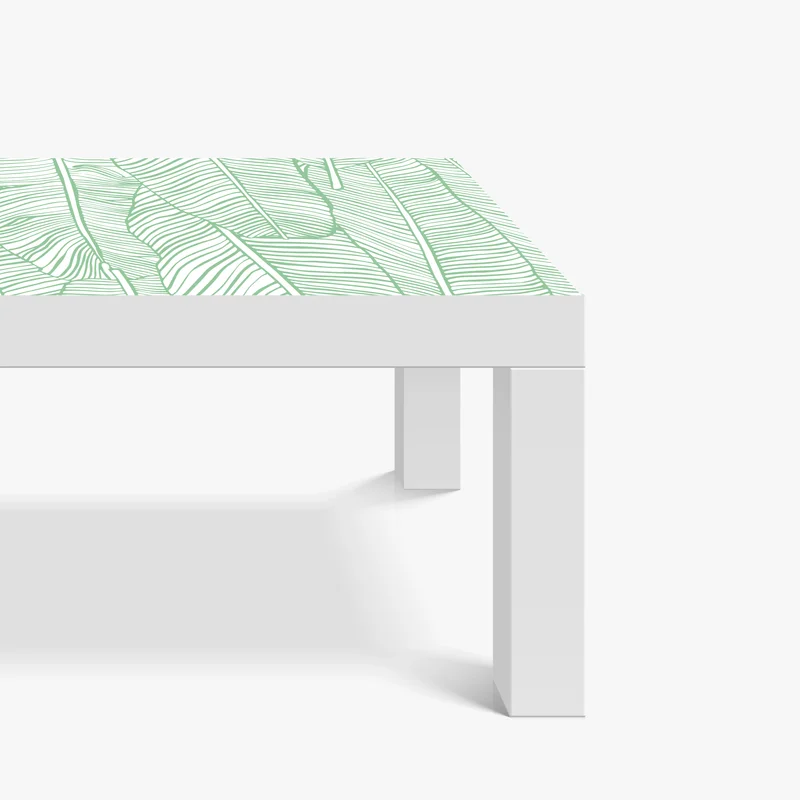 Tischaufkleber und Schreibtischaufkleber mintfarbenes bananenblattmuster