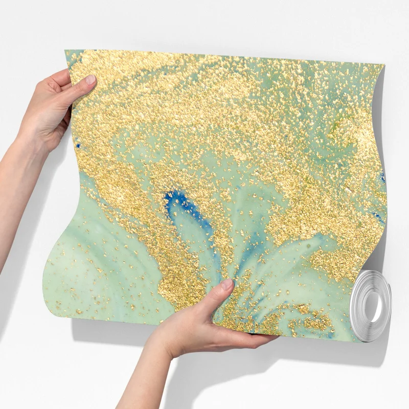 Fototapete türkiser marmor mit goldenen akzenten Fototapete türkiser marmor mit goldenen akzenten