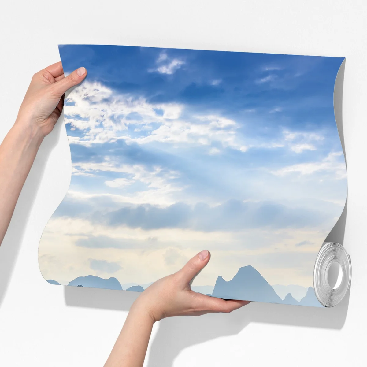 Fototapete nebliges karsttal bei sonnenaufgang Fototapete nebliges karsttal bei sonnenaufgang