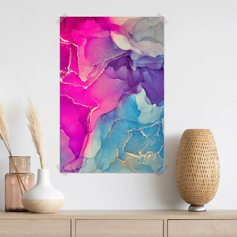 Poster leuchtende marmorierte komposition aus alkohol-tinte Poster leuchtende marmorierte komposition aus alkohol-tinte