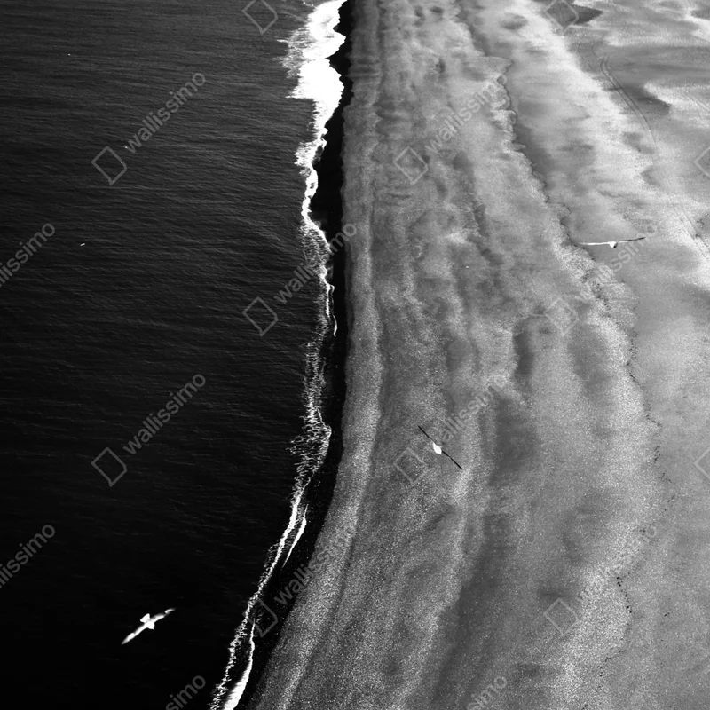 Repositionierbarer Aufkleber monochrome küstenaufnahme aus der luft Repositionierbarer Aufkleber monochrome küstenaufnahme aus der luft