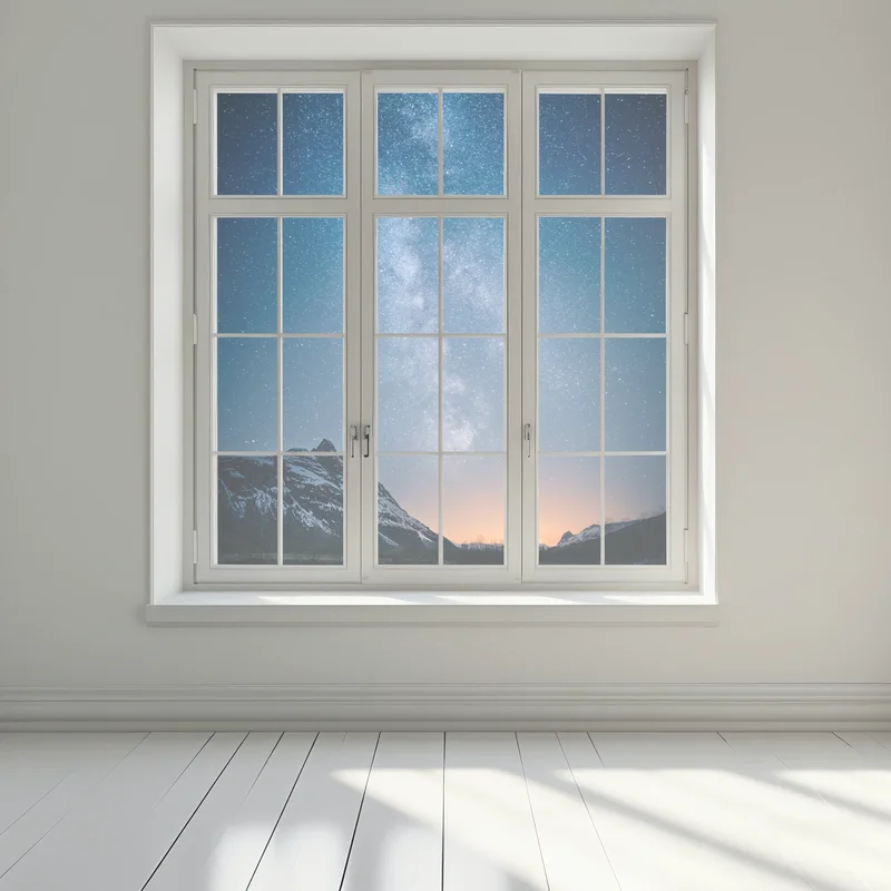 Fensteraufkleber milchstraße über bergspiegelung